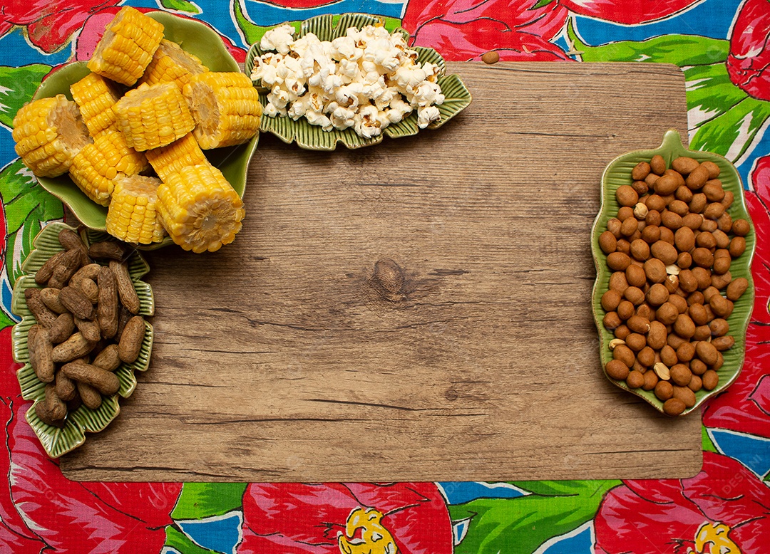 vários doces da Festa Junina Brasileira