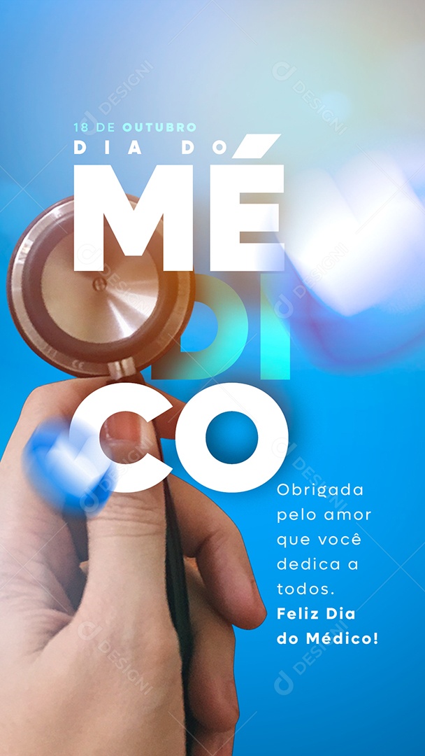 Story Obrigada Pelo Amor Que Você Dedica a Todos Feliz Dia do Médico Social Media PSD Editável