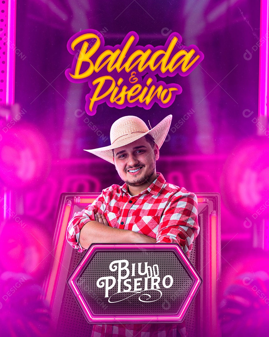 Flyer Show Biu do Piseiro Social Media PSD Editável