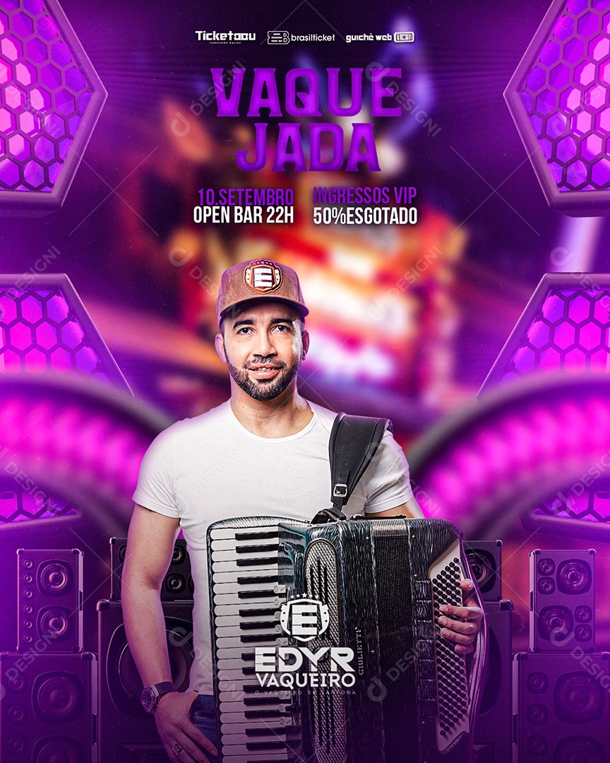 Flyer Show Vaquejada Edyr Vaqueiro Social Media PSD Editável