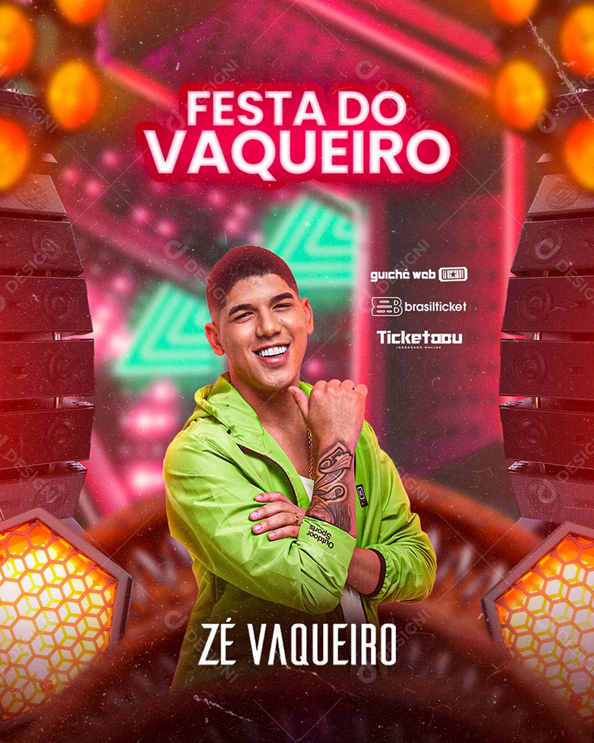 Flyer Show Festa do Vaqueiro Zé Vaqueiro Social Media PSD Editável
