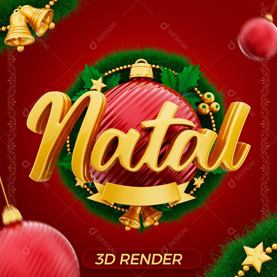 Natal Selo 3D para Composição PSD