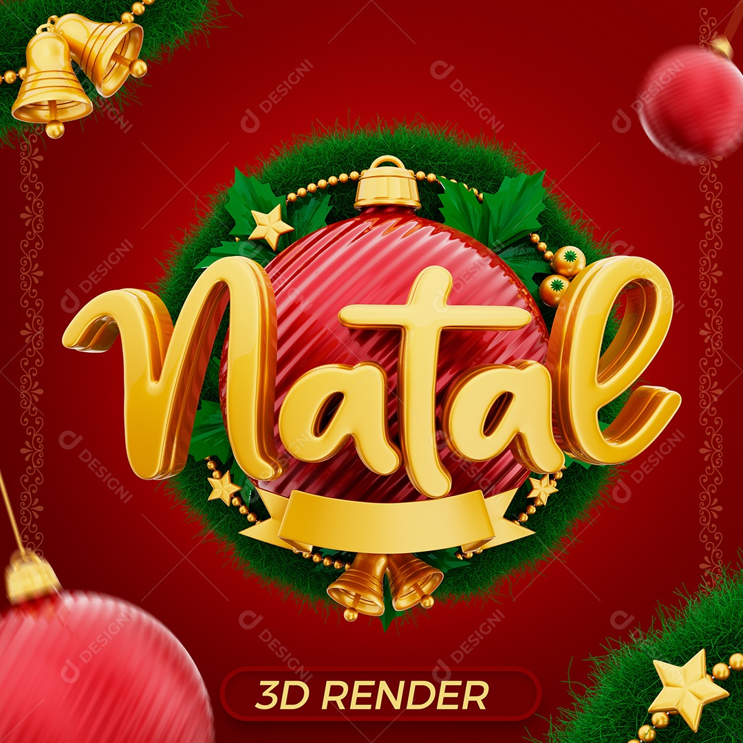Natal Selo 3D para Composição PSD