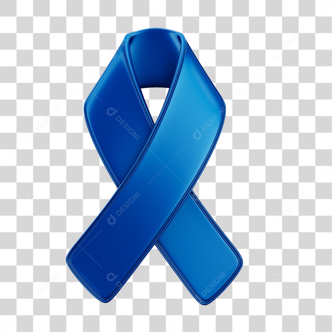 Laço Fita Azul Elemento 3D PNG Transparente