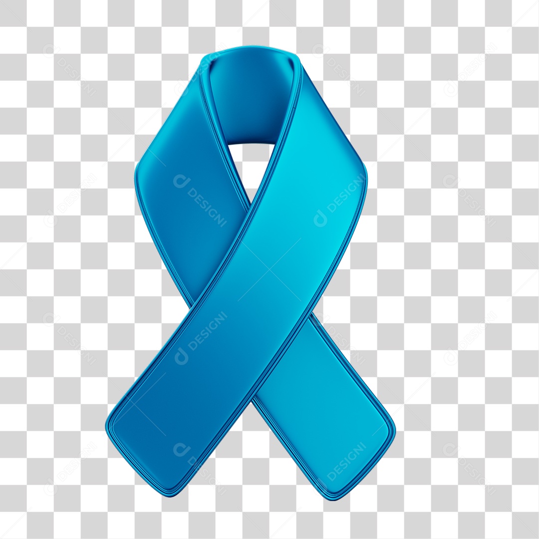 Laço Fita Azul Elemento 3D PNG Transparente