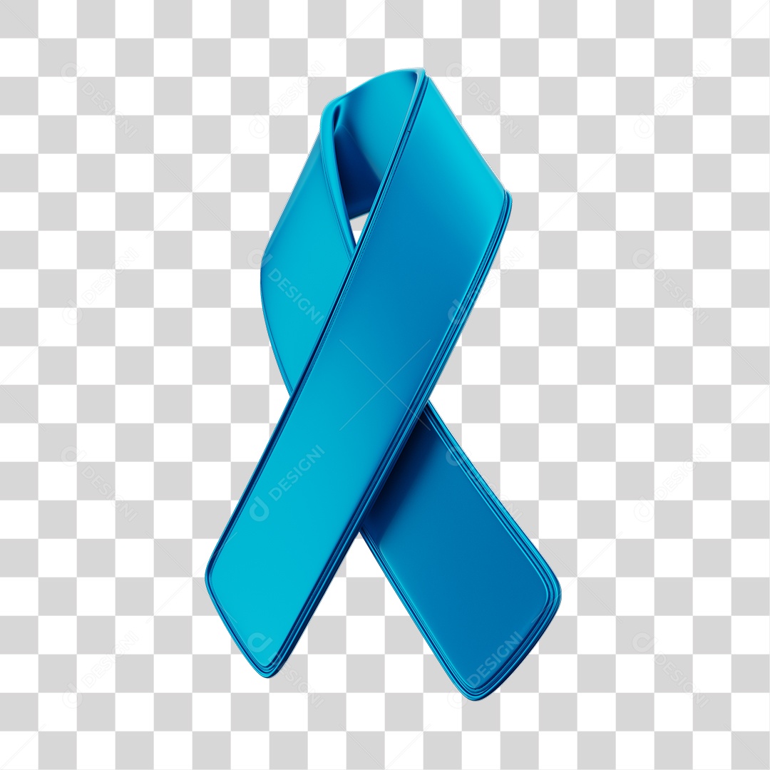 Laço Fita Azul Elemento 3D PNG Transparente