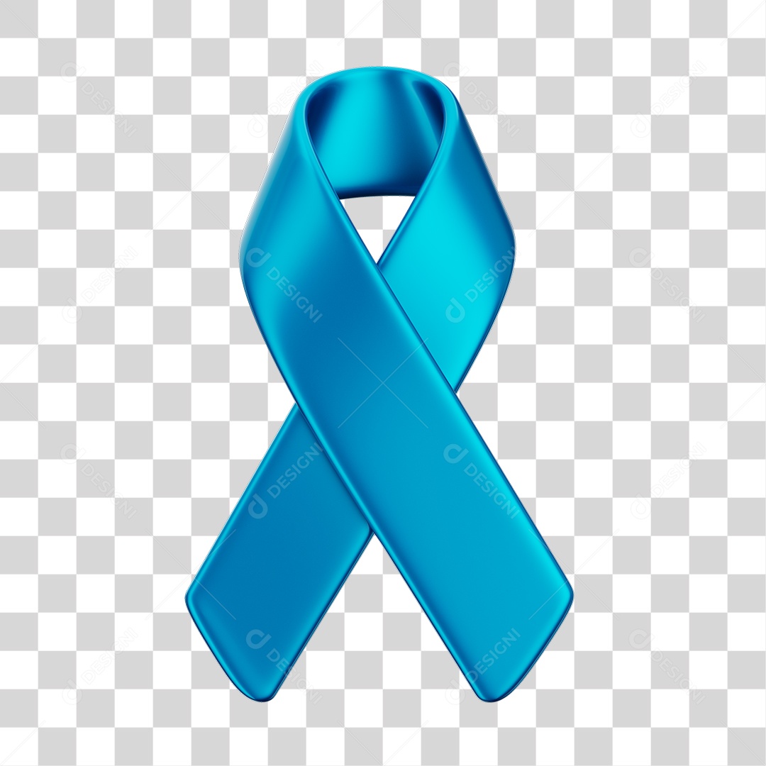 Laço Fita Azul Elemento 3D PNG Transparente