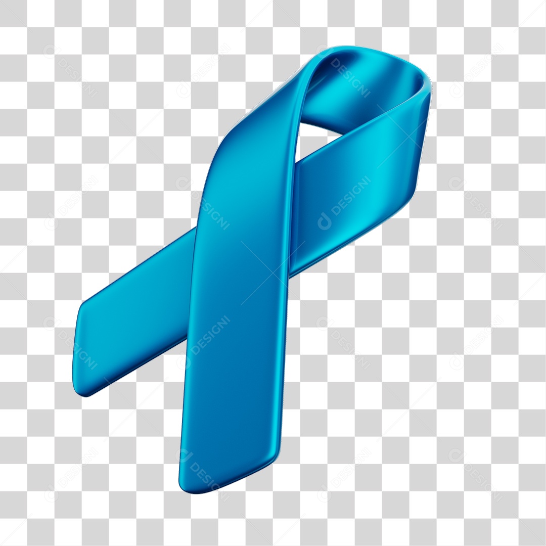 Laço Fita Azul Elemento 3D PNG Transparente