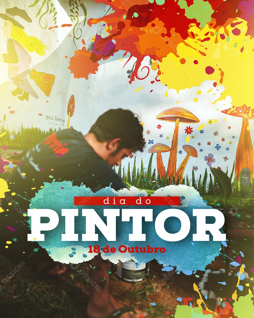 Dia Do Pintor Data Comemorativa 18 De Outubro Social Media PSD Editável