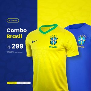 Combo Brasil Seleção Brasileira Social Media PSD Editável