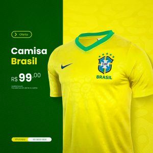 Camisa Seleção Brasileira em Promoção Social Media PSD Editável