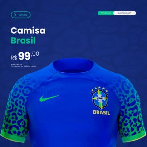Camisa Seleção Brasileira Brasil Social Media PSD Editável