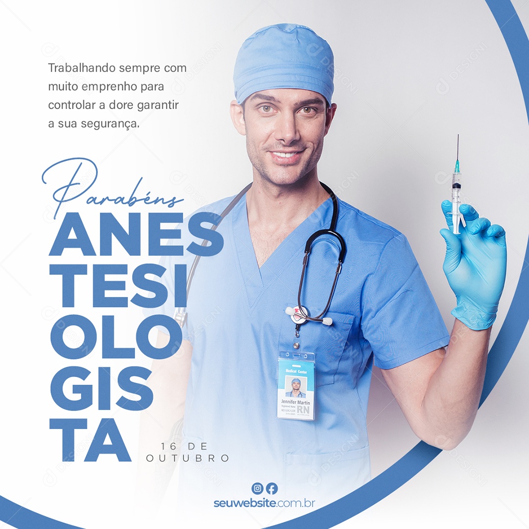 Parabéns Anestesiologista 16 De Outubro Data Comemorativa Social Media PSD Editável