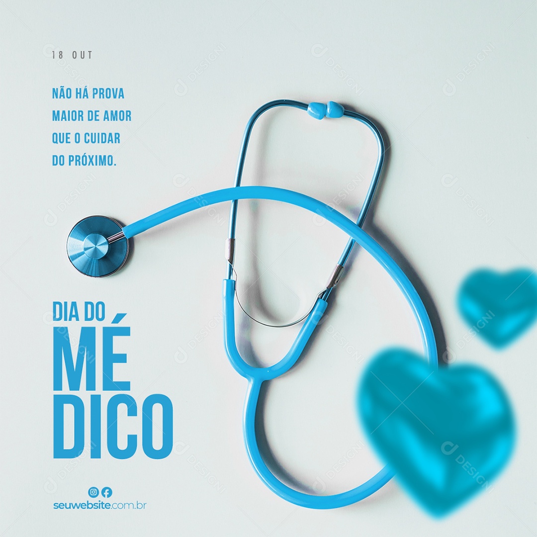 Dia Do Médico 18 De Outubro Data Comemorativa Social Media PSD Editável