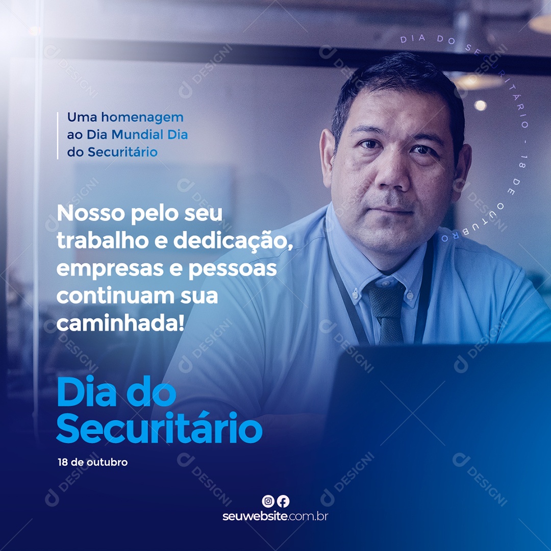 Dia Do Securitário Data Comemorativa 18 De Outubro Social Media PSD Editável