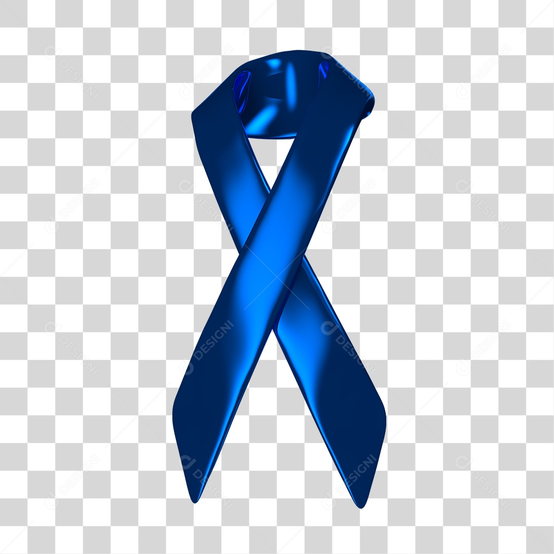 Laço Fita Azul Elemento 3D PNG Transparente