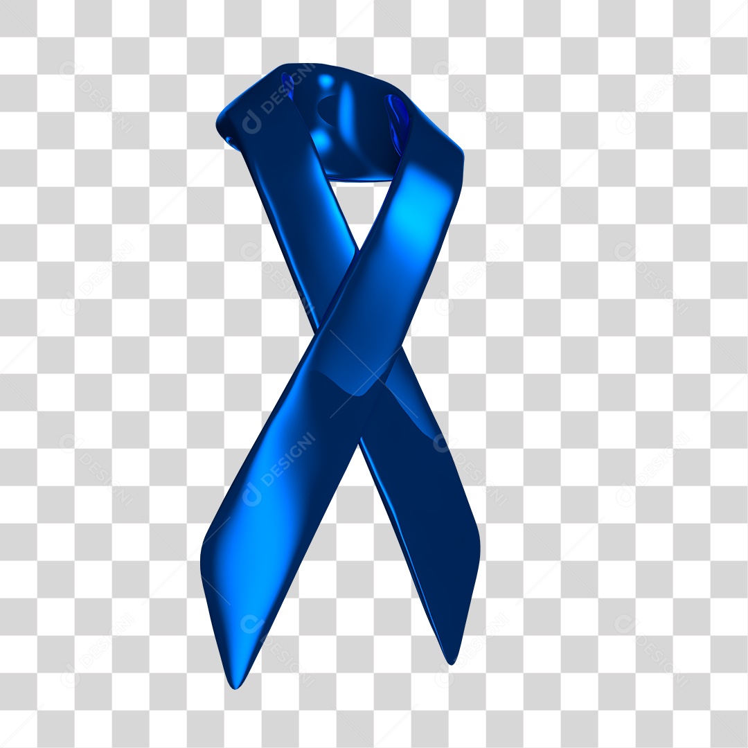 Laço Fita Azul Elemento 3D PNG Transparente