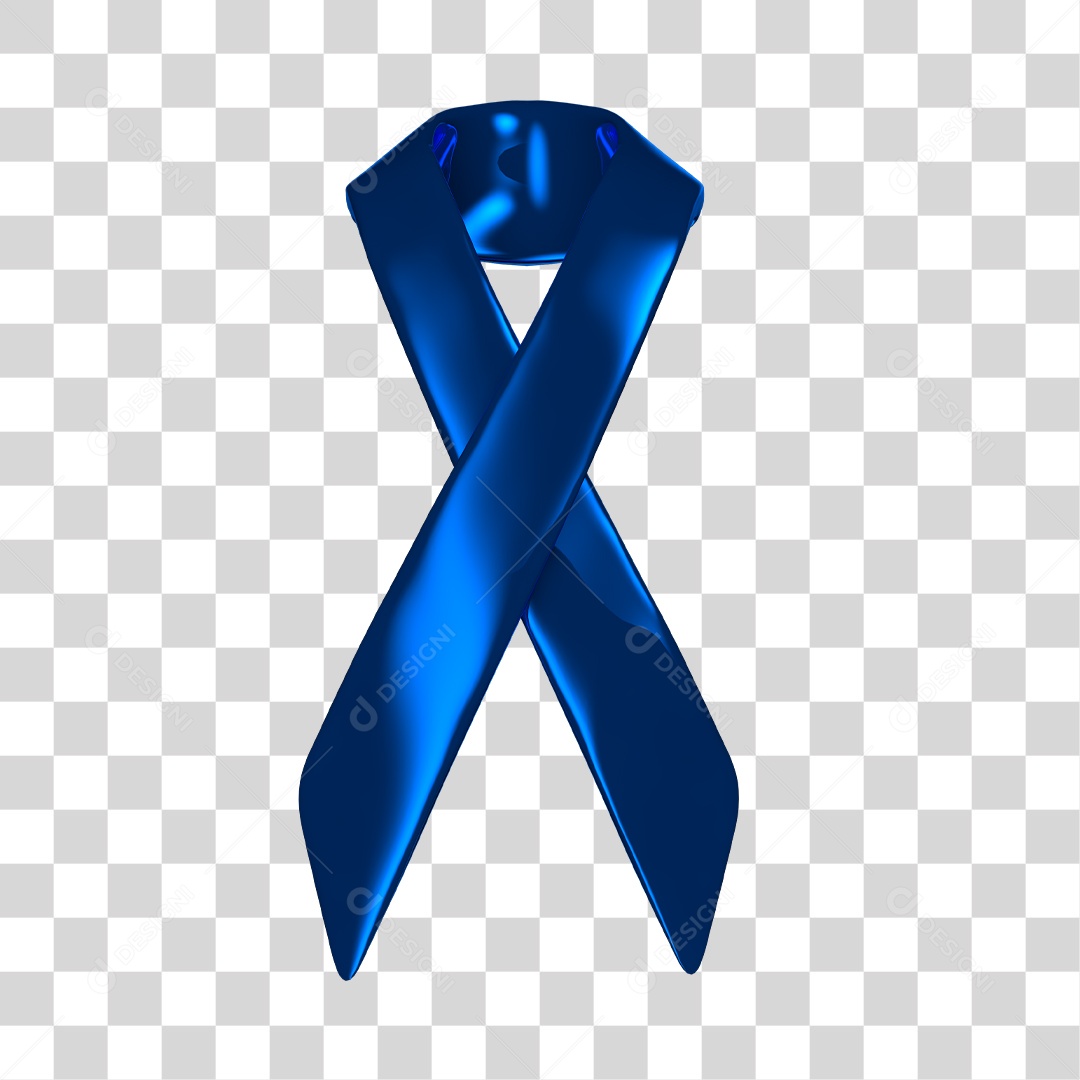 Laço Fita Azul Elemento 3D PNG Transparente