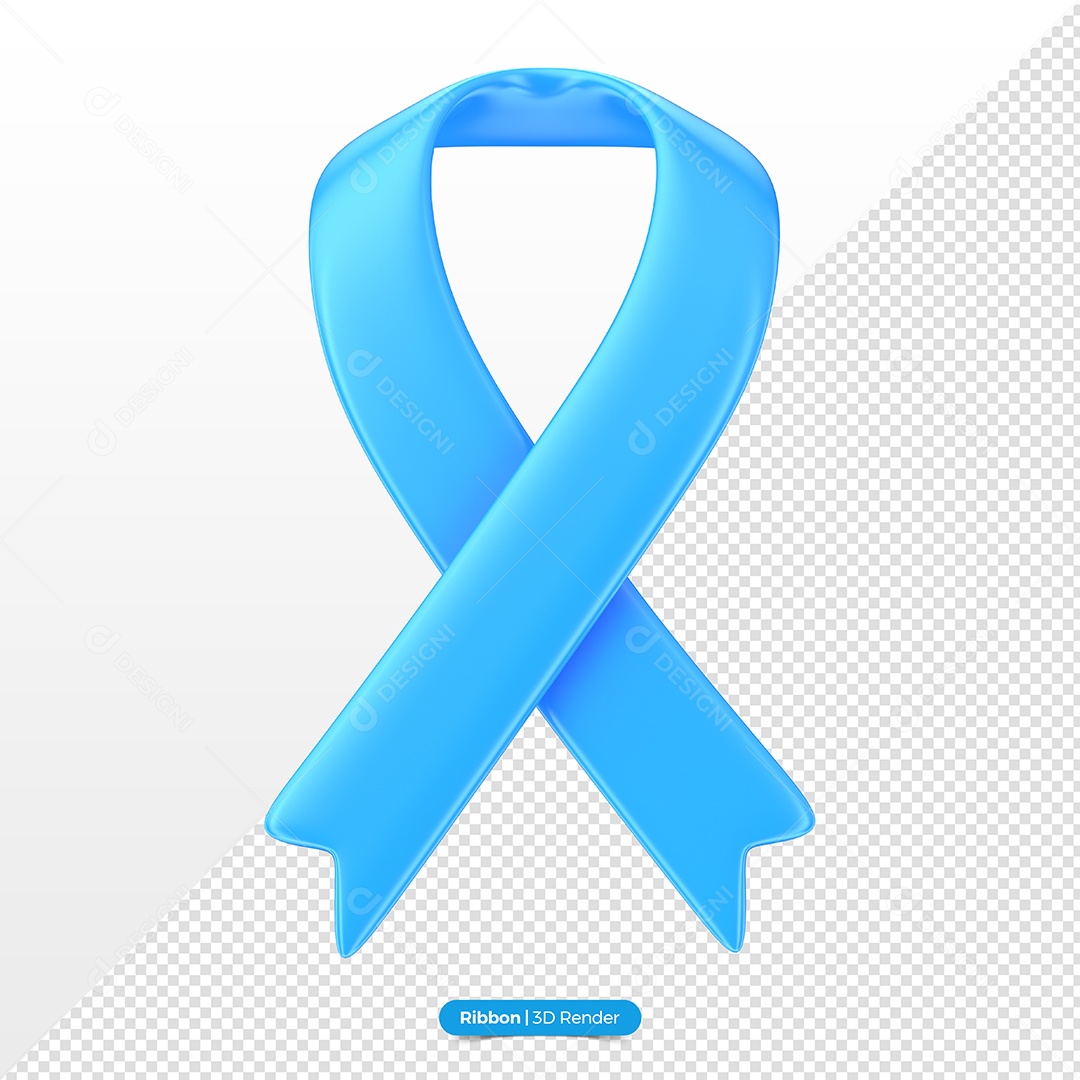 Fita 3D de Novembro Azul Elemento para Composição PSD