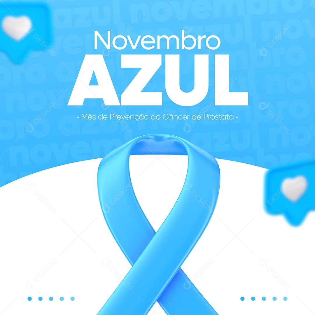 Novembro Azul Mês de Prevenção ao Câncer de Próstata Social Media PSD Editável