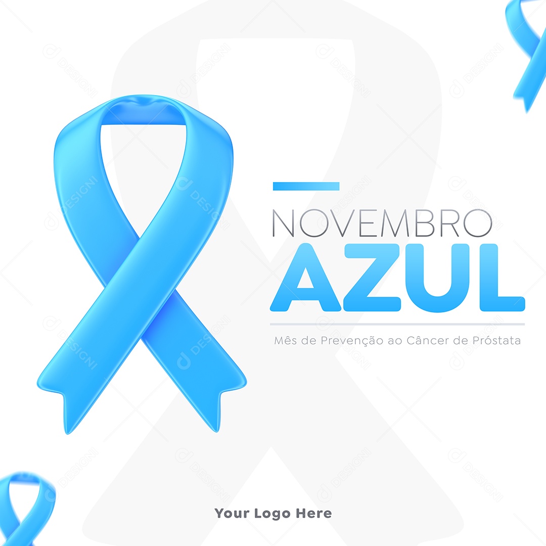 Mês de Prevenção ao Câncer de Próstata Novembro Azul Social Media PSD Editável