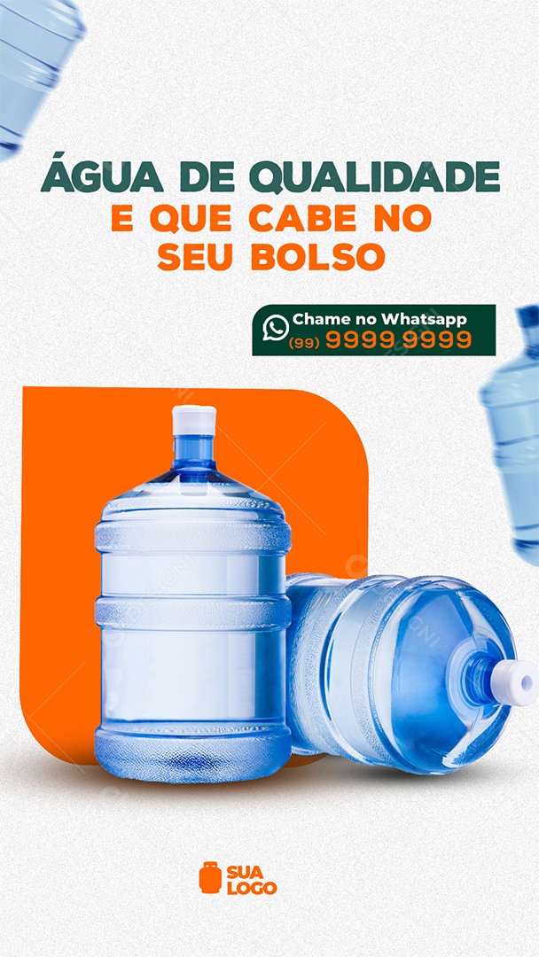 Água De Qualidade e Que Cabe No Bolso Social Media PSD Editável