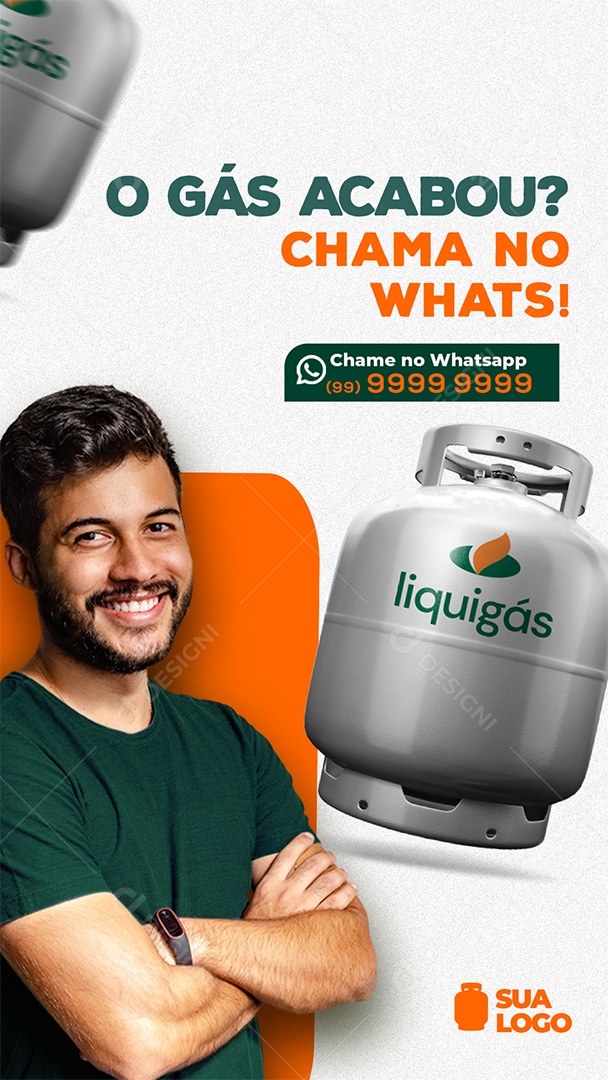 O Gás Acabou Chama No Whats Social Media PSD Editável