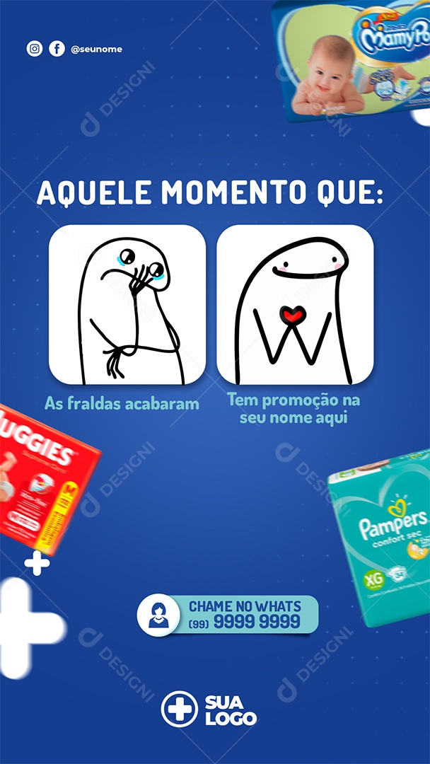 Aquele Momento Que As Fraldas Acabaram Social Media PSD Editável