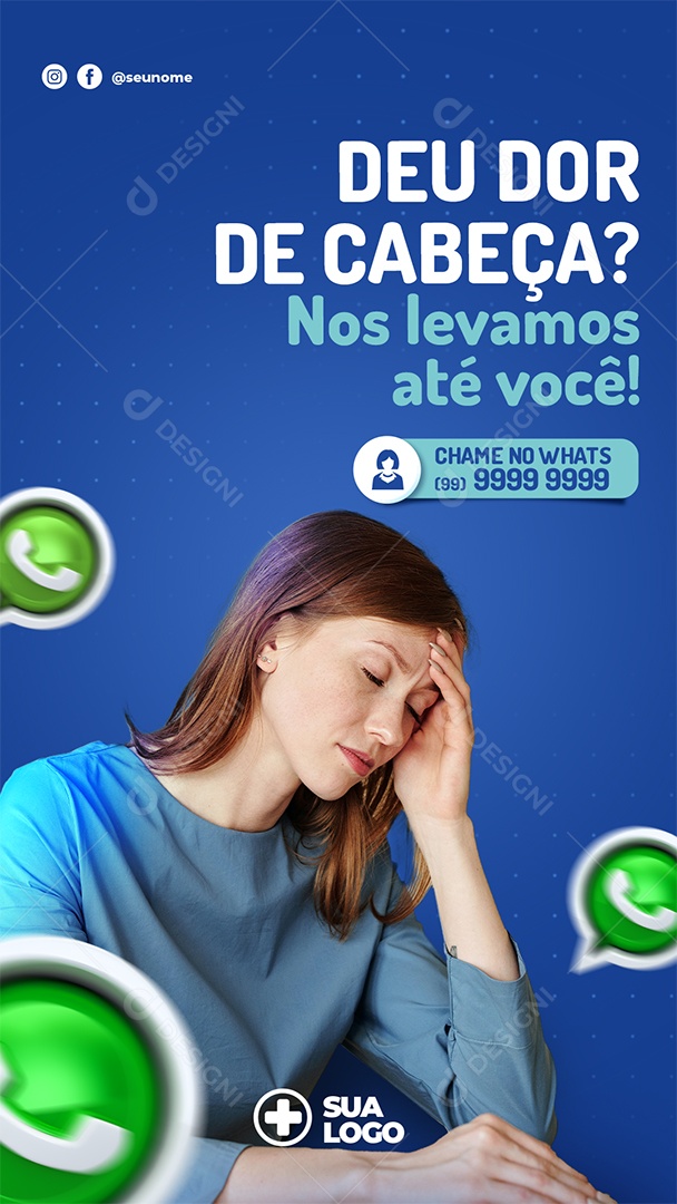 Deu Cor De Cabeça Nos Levamos Os Seus Até Você Social Media PSD Editável