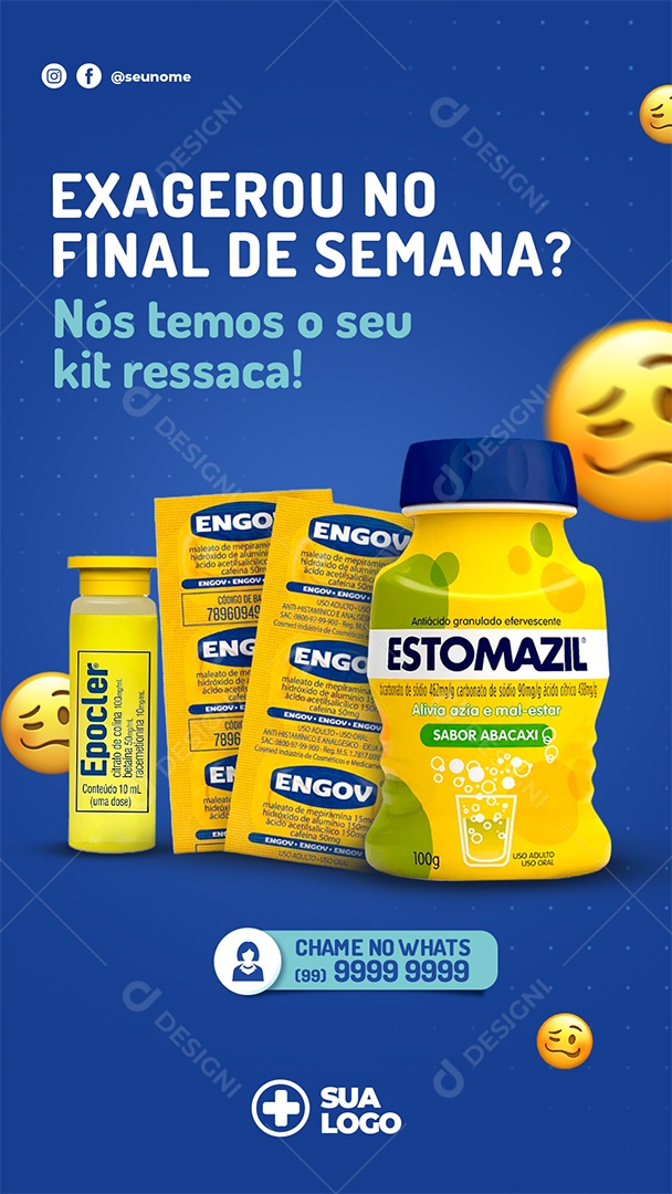 Exagerou No Final De Semana Nós Temos o Seu Kit Ressaca Social Media PSD Editável