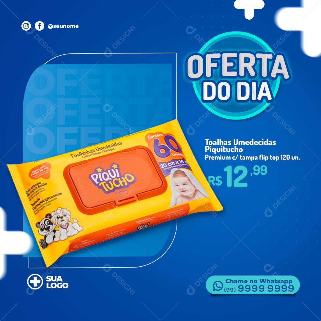 Oferta Do Dia Toalha Umedecida Promoções Social Media PSD Editável