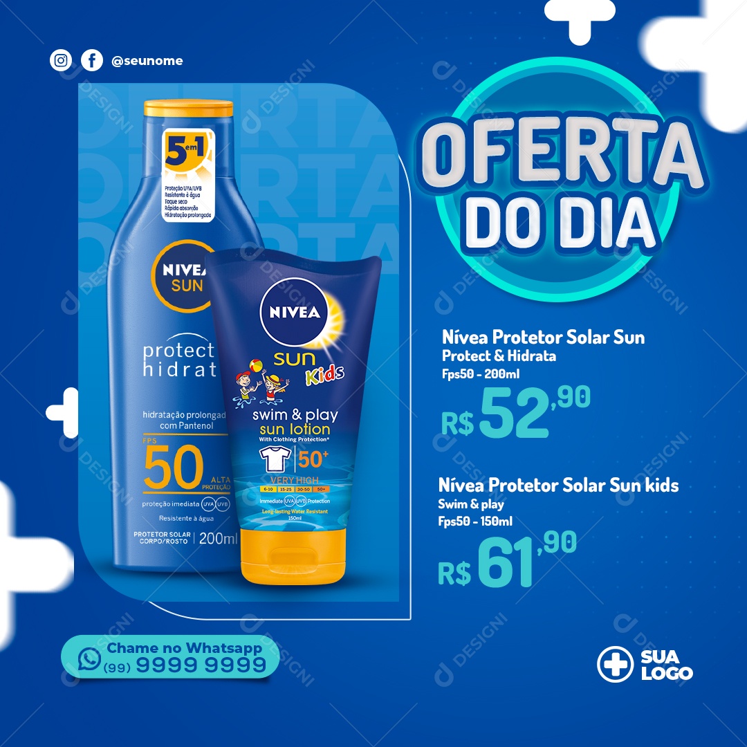 Oferta Do Dia Protetor Solar Promoções Social Media PSD Editável