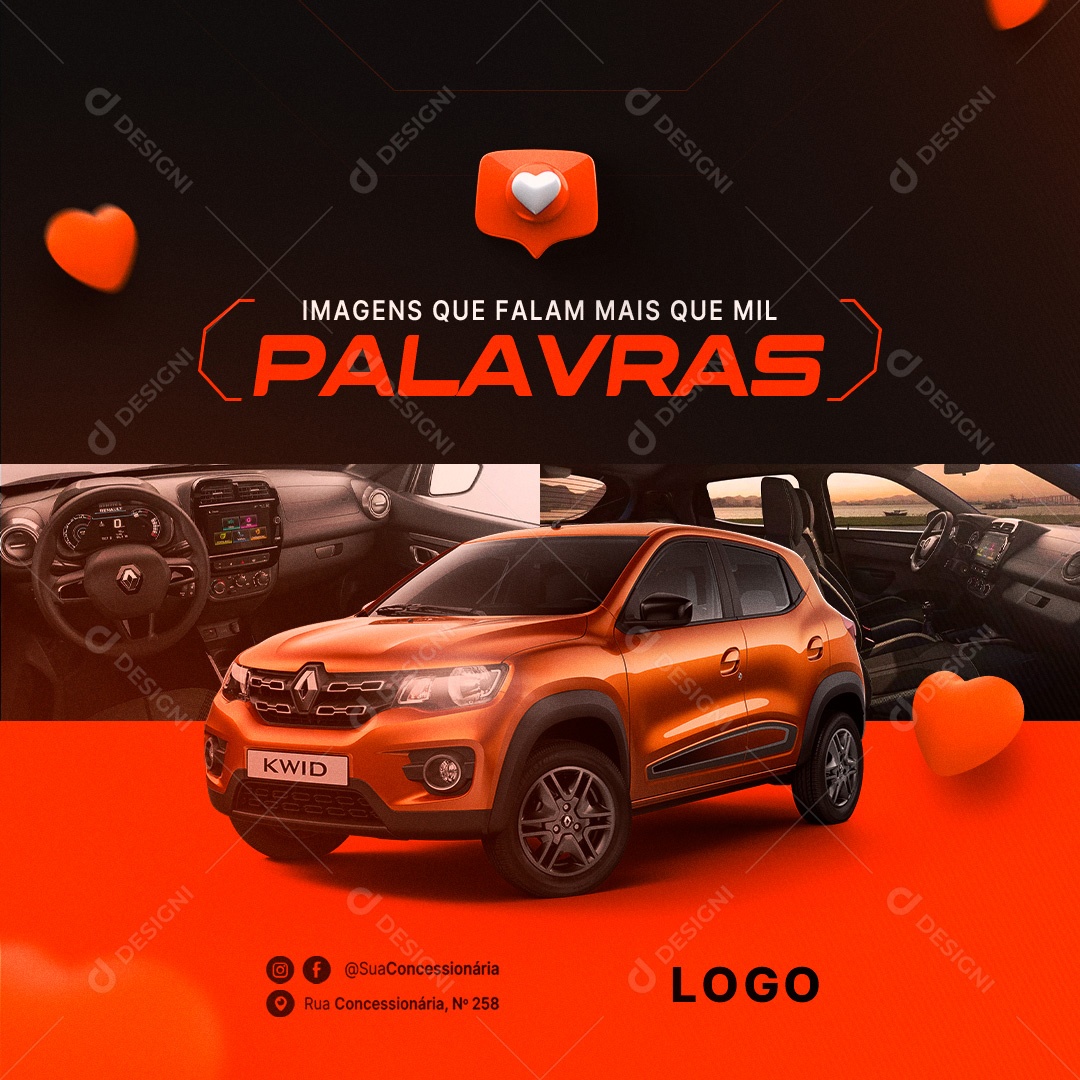 Imagens Que Falam Mais Que Mil Palavras Concessionária Social Media PSD Editável