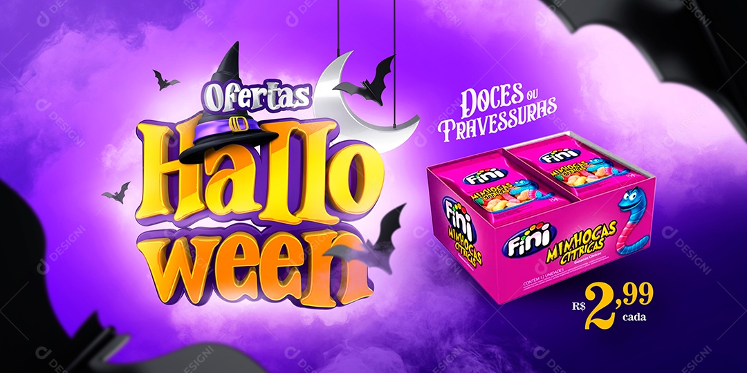 Ofertas Halloween Promoção Em Doces Social Media PSD Editável