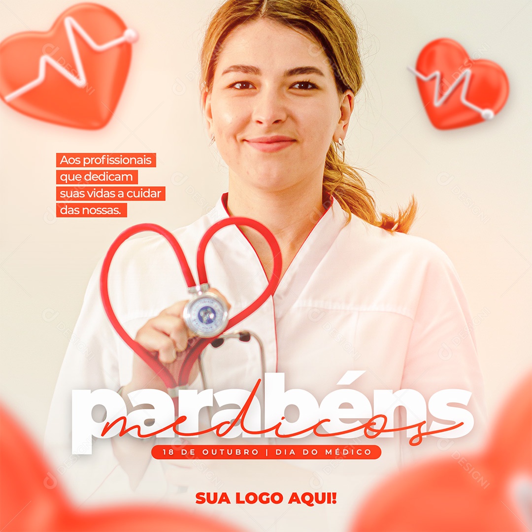 Post Dia do Médico Aos Profissionais Social Media PSD Editável