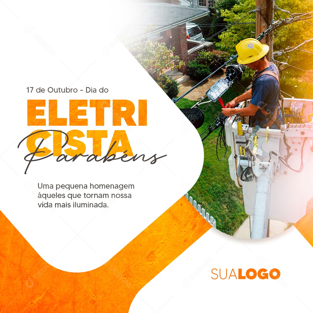 Parabéns Dia Do Eletricidade 17 de Outubro Social Media PSD Editável