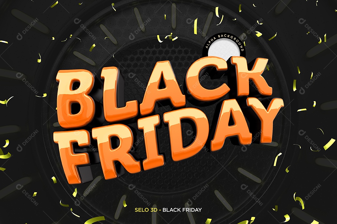 Selo 3D Para Composição Black Friday PSD
