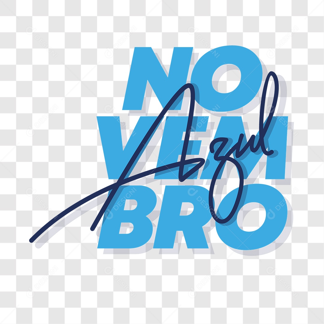 Lettering Novembro Azul EPS + PNG