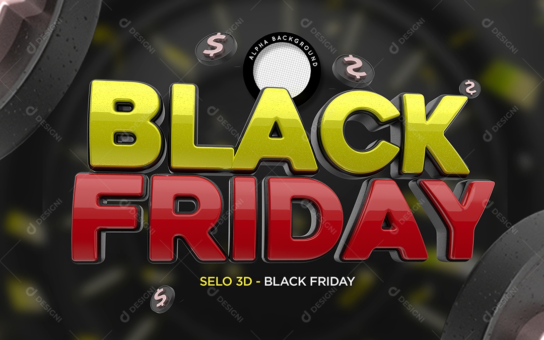 Selo 3D Para Composição Black Friday PSD