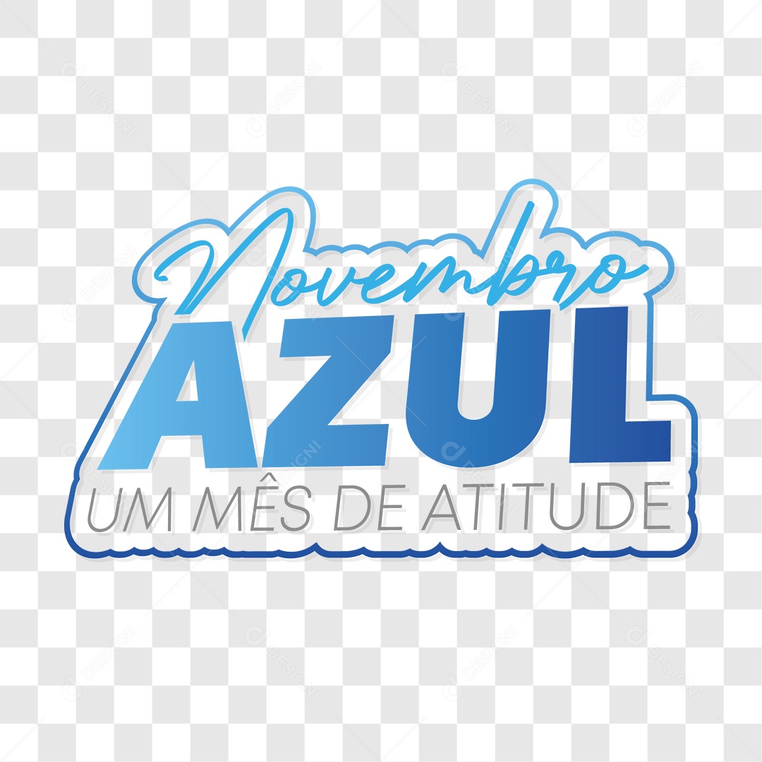 Lettering Novembro Azul Um Mês de Atitude EPS + PNG