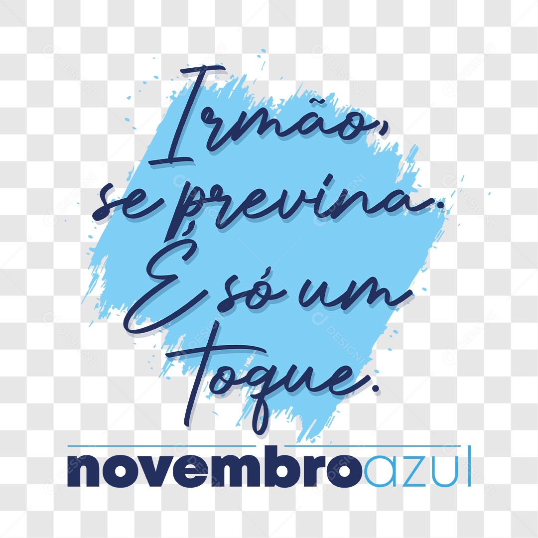 Lettering Irmão se Previna é só um Toque EPS + PNG