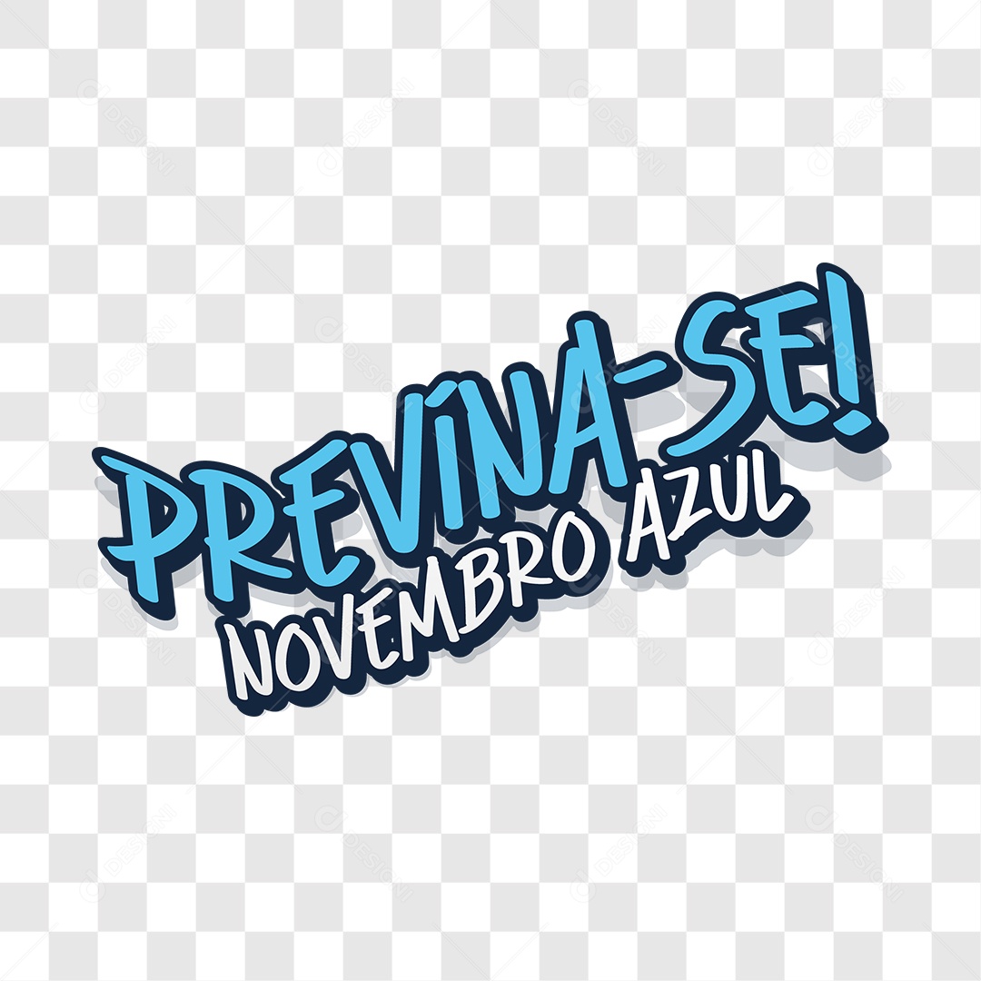 Lettering Previna-se Novembro Azul EPS + PNG
