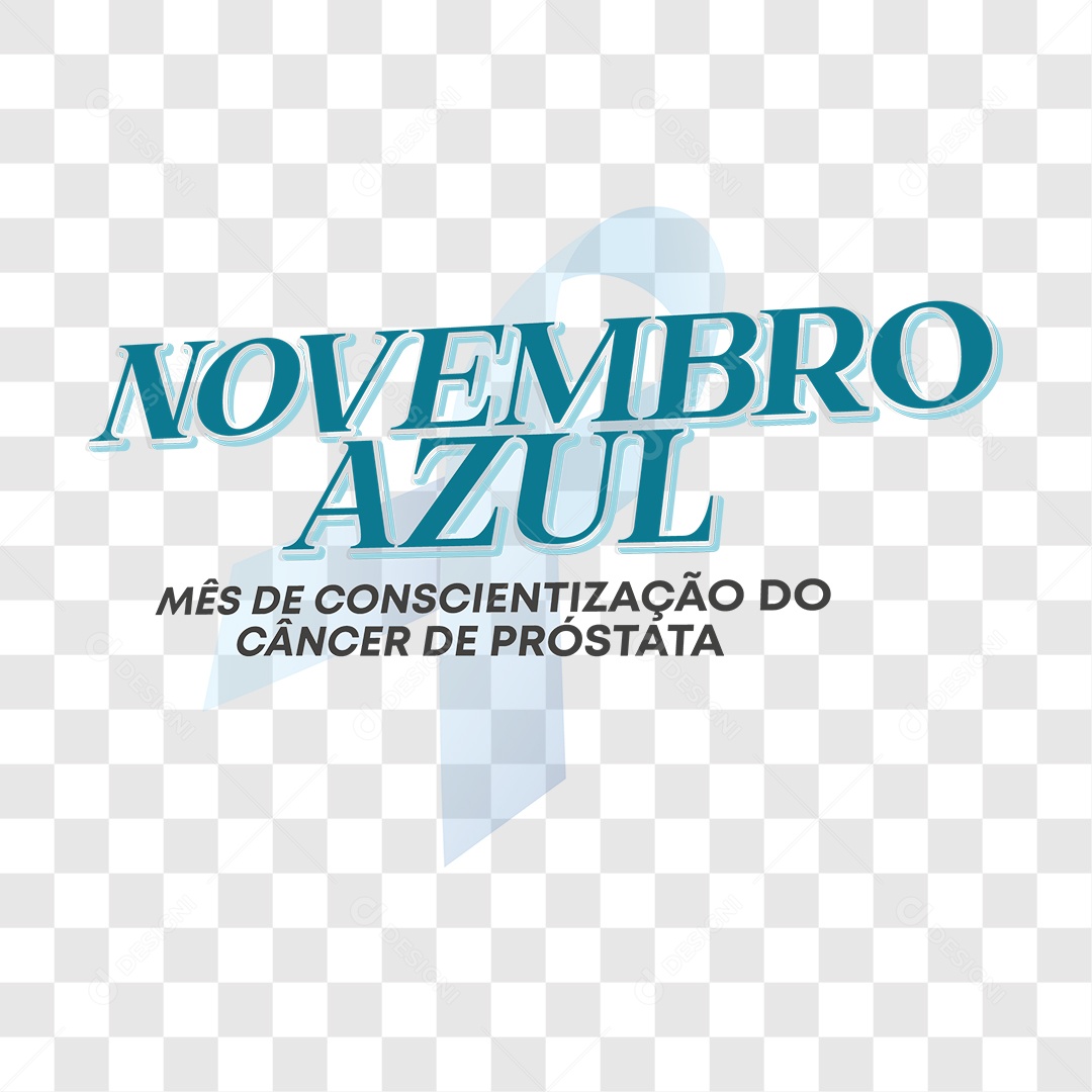 Lettering Novembro Azul Mês de Conscientização EPS + PNG