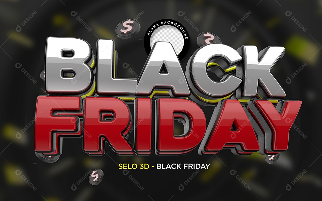 Selo 3D Para Composição Black Friday PSD