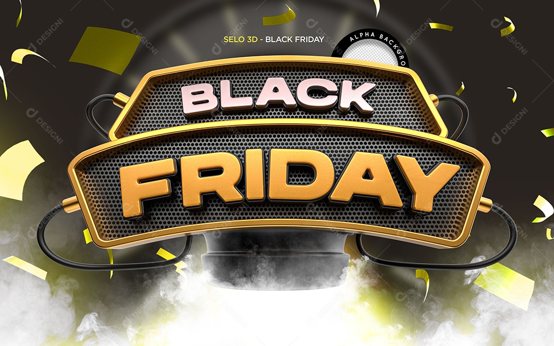 Selo 3D Para Composição Black Friday PSD