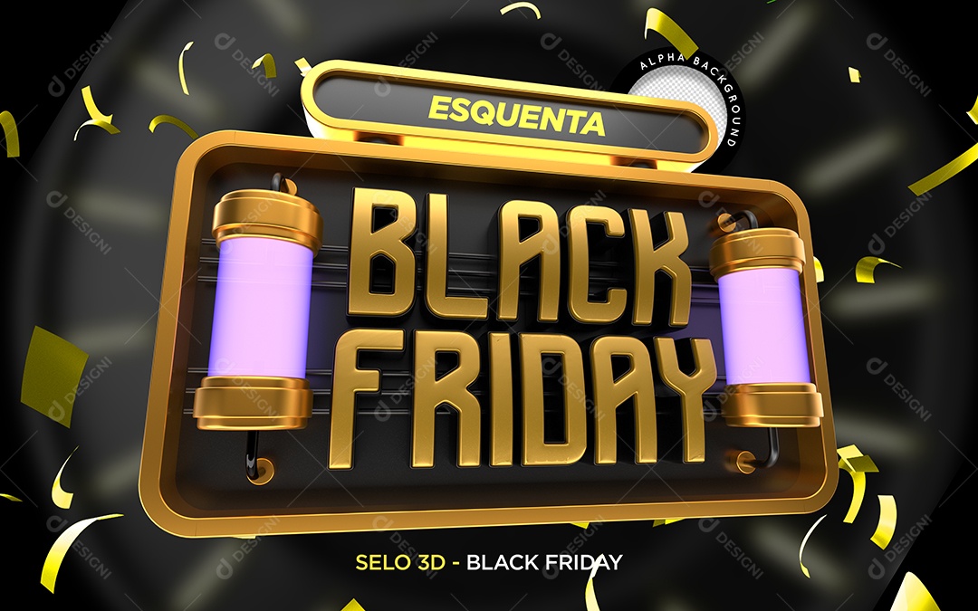 Selo 3D Para Composição Black Friday PSD