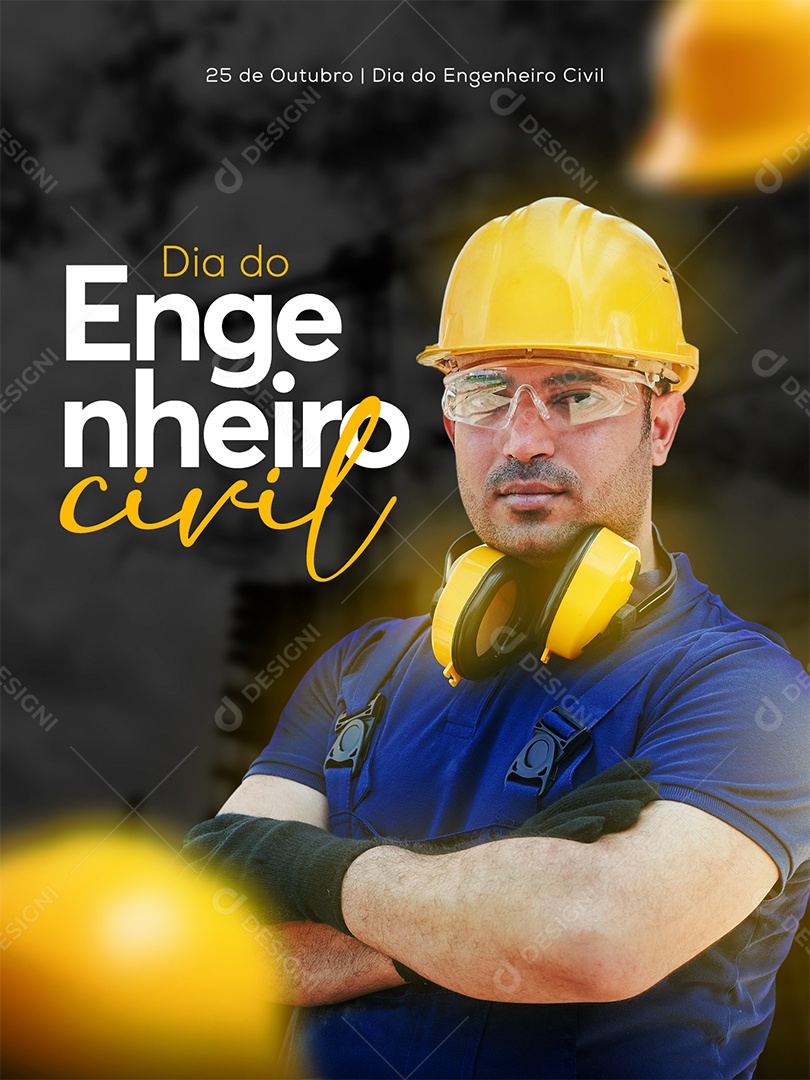 Dia do Engenheiro Civil 25 de Outubro Social Media PSD Editável