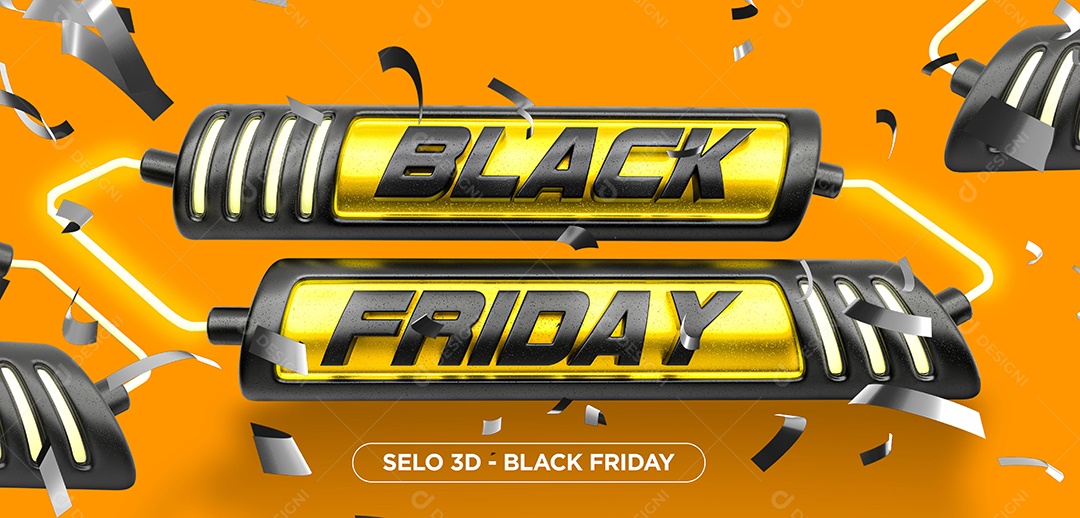 Selo 3D Para Composição Black Friday PSD