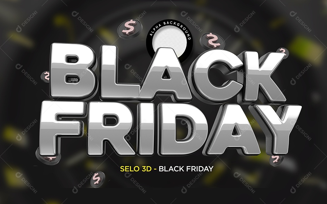 Selo 3D Para Composição Black Friday PSD