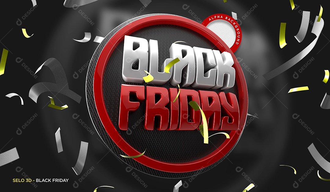 Selo 3D Para Composição Black Friday PSD